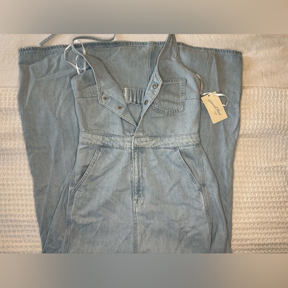 Halter Denim Maxi Dress Size Small 4 - Picture 4 of 4